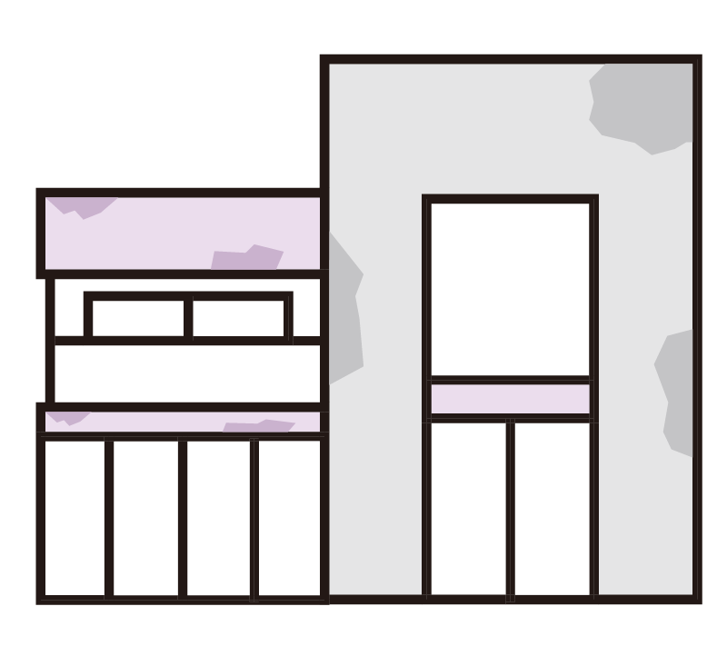 外壁の塗装が剥がれるイラスト